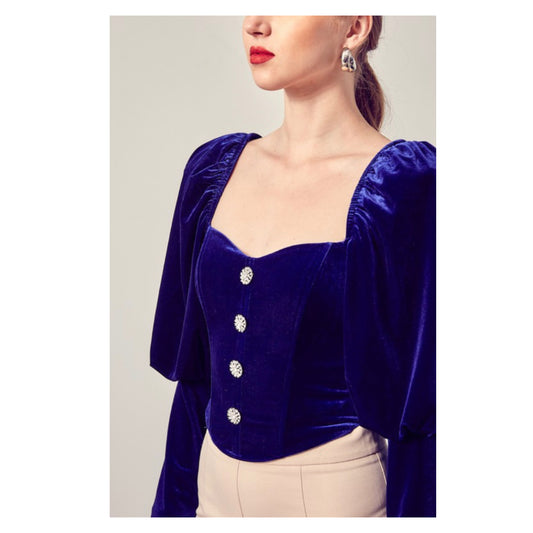 Blue Velvet Top