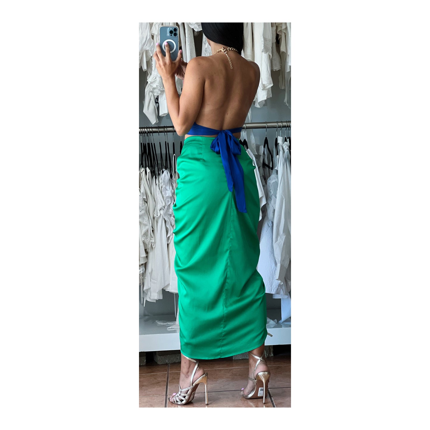 Ceous Chain Satin Top