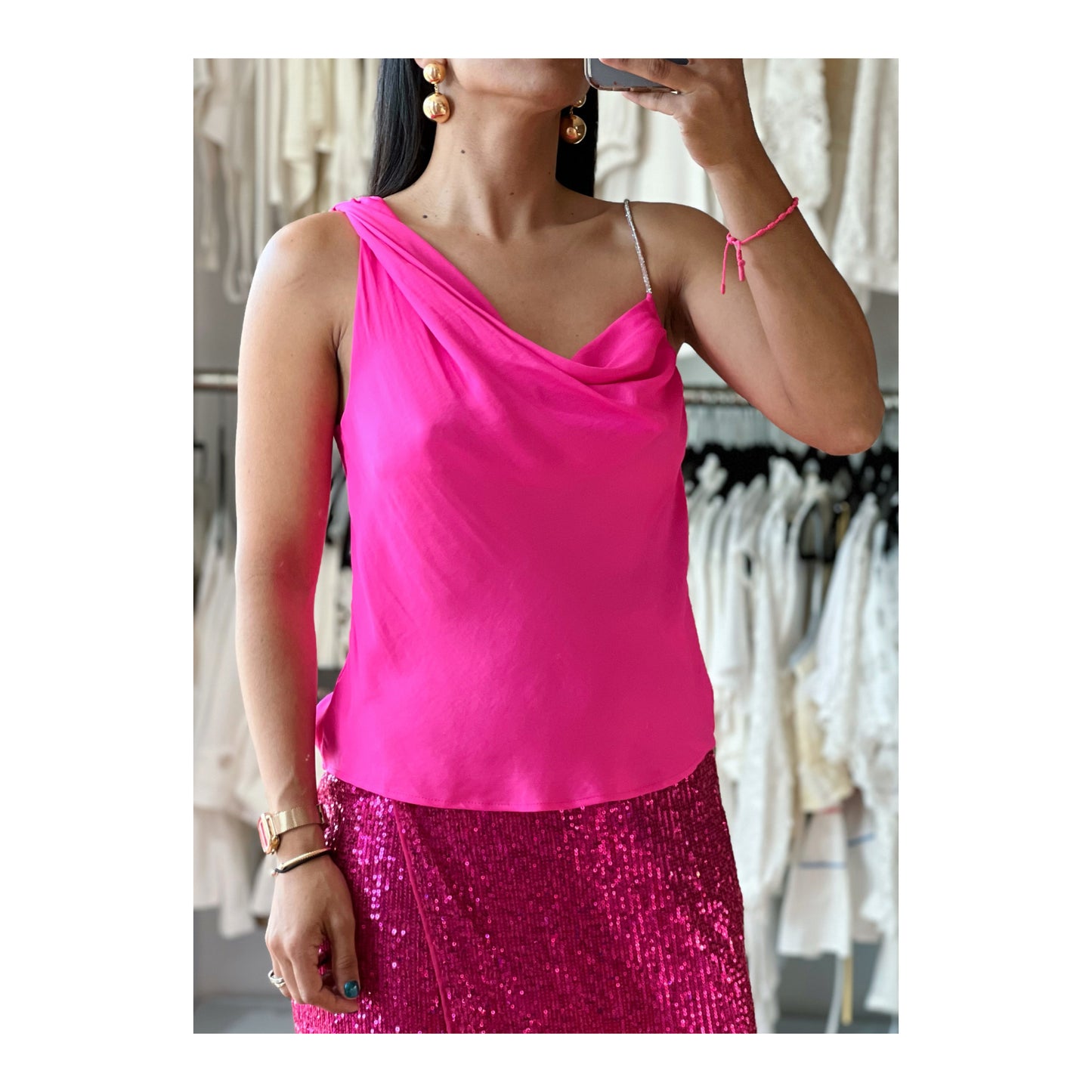 Súper Pink Jewel Strap Top