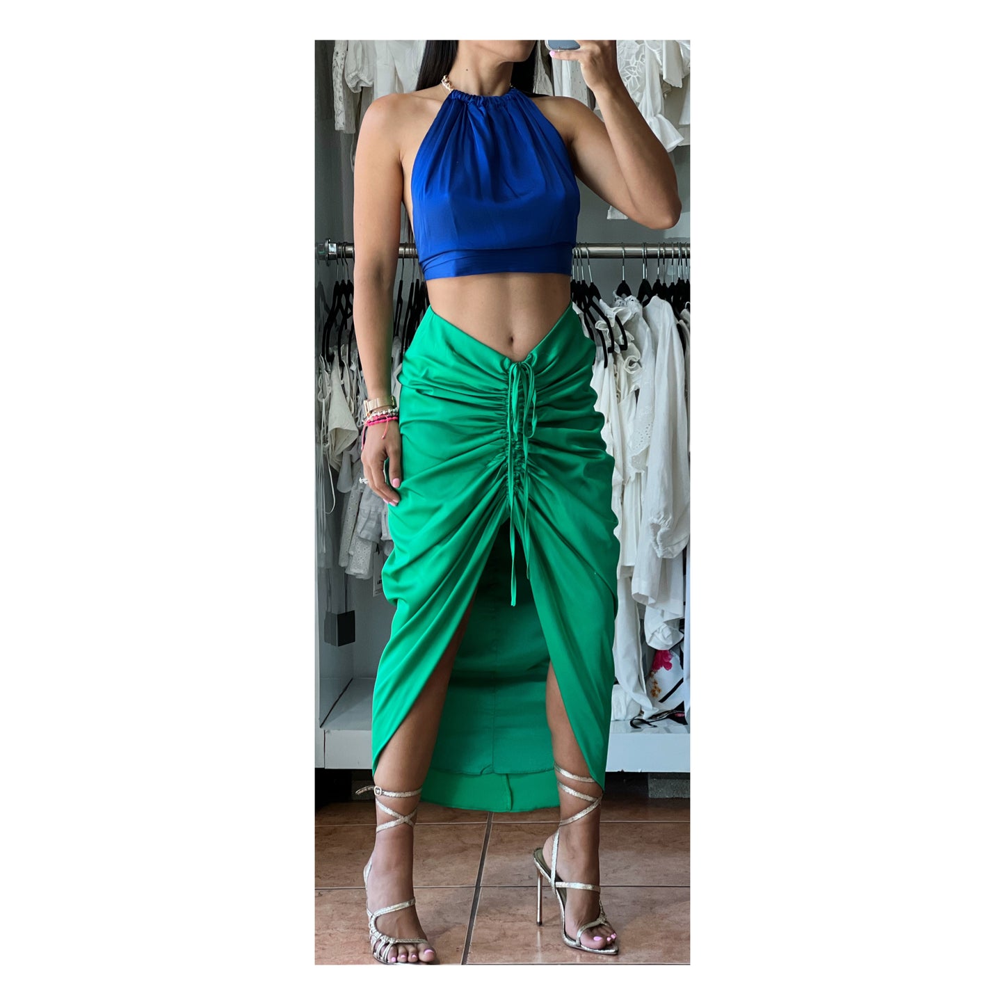 Ceous Chain Satin Top