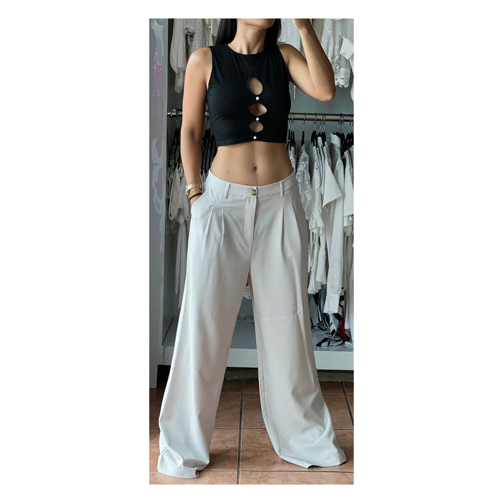 Oatmeal Flowy Pants