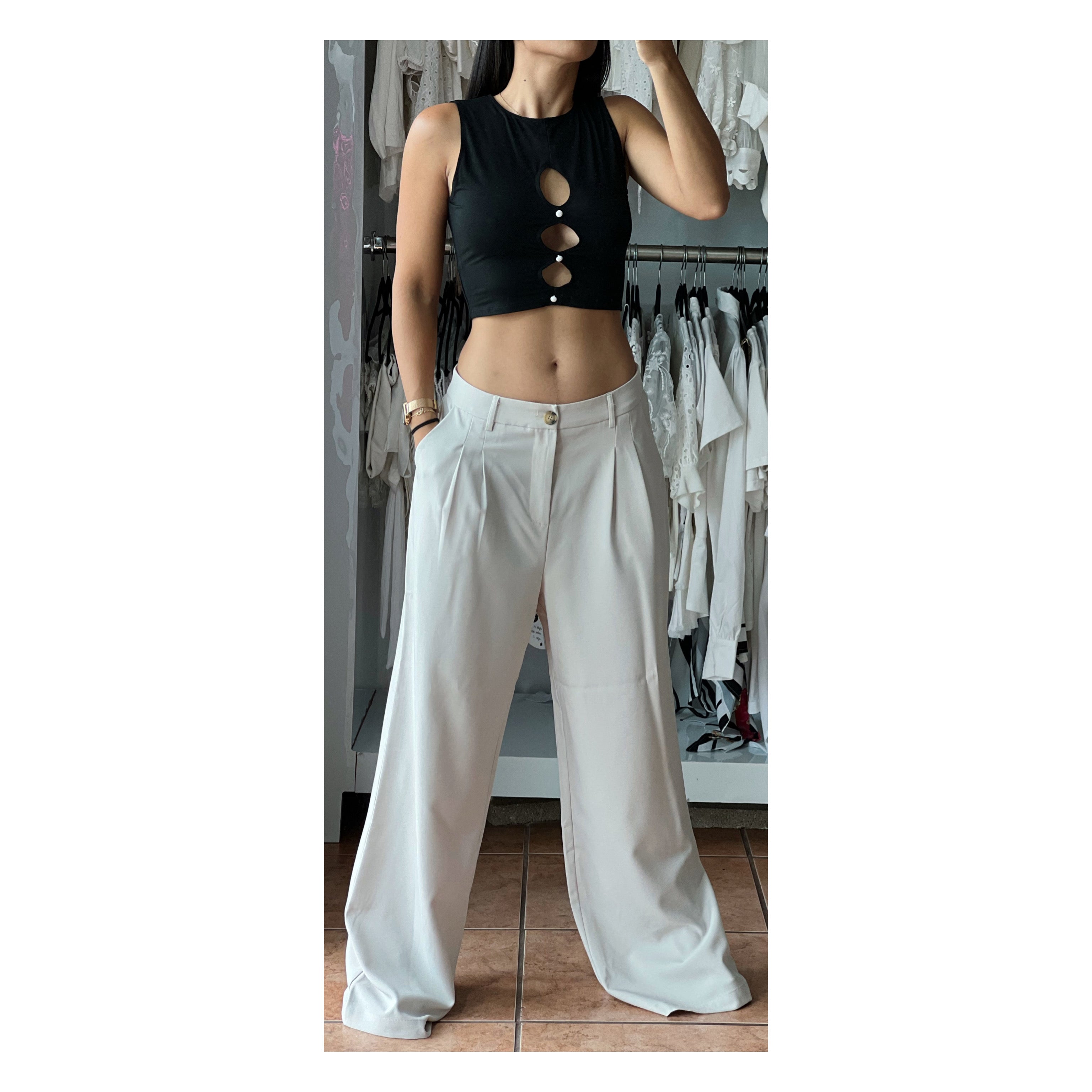 Oatmeal Flowy Pants