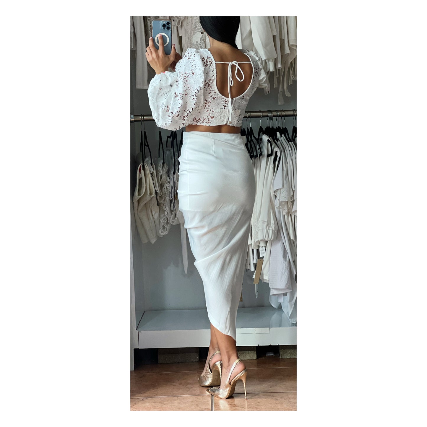 Side Ruffle Skirt (White)